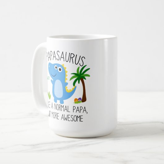 パパサウルス通常のパパのように15以上素晴らし コーヒーマグカップ (正面左)