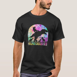 パパサウルス – ヴィンテージレトロ絞り染めサンセットファザーO Tシャツ