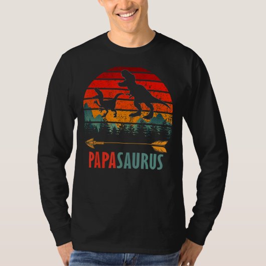 パパサウルスTレックス恐竜パパサウルス家族戦 Tシャツ (正面)