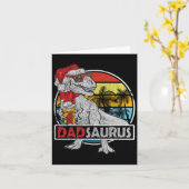 パパサウルスTレックス恐竜ファミリーマッチングクリスマスChr カード (黄色い花)