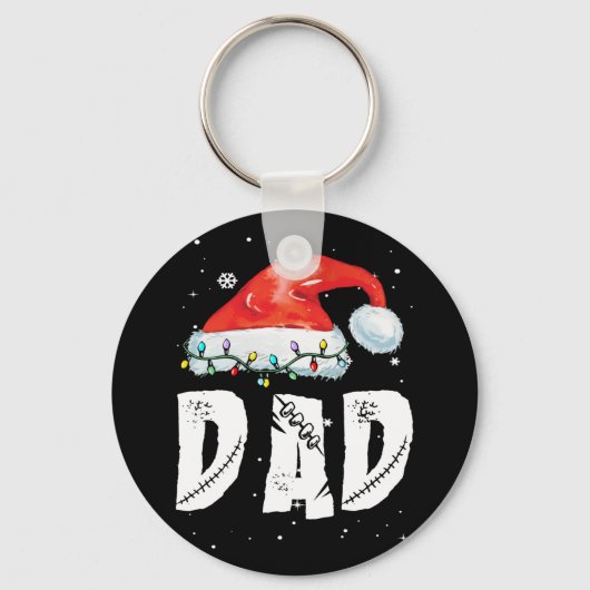 パパサンタクリスマスファミリーマッチングパジャマスパパ キーホルダー (正面)