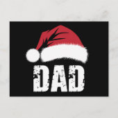 パパサンタクリスマスファミリーマッチングパジャマスパパ ポストカード (正面)