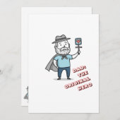 パパザオリジナルヒーローカスタマイズ可能な父の日 招待状 (正面/裏面)