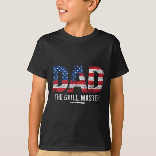 パパザグリルマスターアメリカ国旗 Tシャツ (正面)
