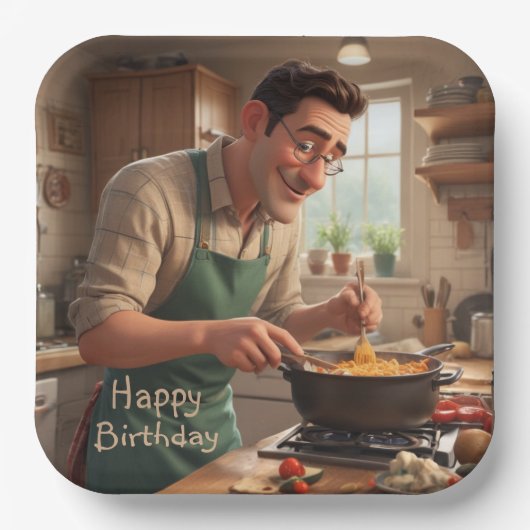 パパザシェフ誕生日 ペーパープレート (正面)