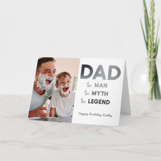 パパザマン神話レジェンドグレーフォトハッピーバースデー カード (正面)