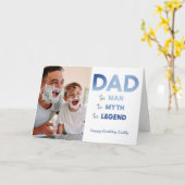 パパザマン神話レジェンドブルー写真ハッピーバースデー カード (黄色い花)