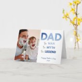 パパザ・マン神話レジェンドブルー写真父の日 カード (黄色い花)