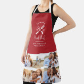 パパシェフ代表のbbqグ数々のリル写真モダン赤 エプロン (インサイチュ)