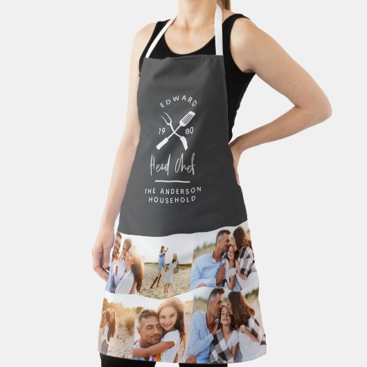 パパシェフ代表のbbqグ数々のリル写真モダン エプロン (インサイチュ)