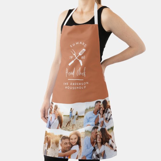 パパシェフ長bbqグリル写真テ数々のラコッタ エプロン (インサイチュ)