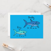 パパシャークとベイビーシャーク ブルー 父の日 カード (正面/裏面インサイチュ)