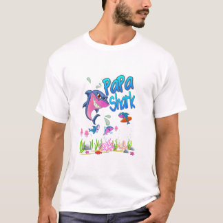 パパシャークハッピーファーターズデー Tシャツ