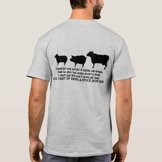 パパショーのワイシャツの家畜のブタショーを示して下さい Tシャツ (裏面)
