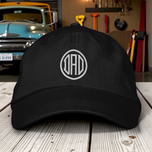 パパシンプルモダンタイポグラフィカスタム 刺繍入りキャップ