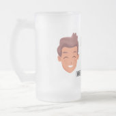 パパジョックスすりガラスのビールマグを積む フロストグラスビールジョッキ (左)