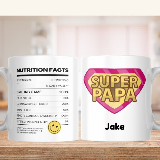 パパジョークに基づく栄養すごい事実 – Papa コーヒーマグカップ