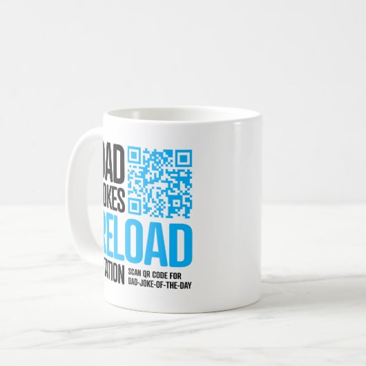 パパジョークマグとQRコード – 毎日の新しいジョーク! コーヒーマグカップ (正面左)