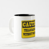 パパジョーク注意標識 ツートーンマグカップ (正面左)