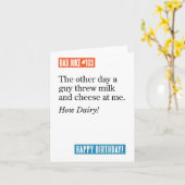 パパジョーク男ミルク&チーズ投げ、どのように乳製品 カード (黄色い花)
