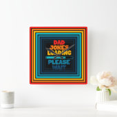 パパジョーク読み込みナイス待ち文字デザイン スクエア壁時計 (ホーム)