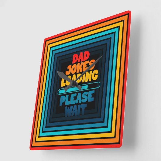 パパジョーク読み込みナイス待ち文字デザイン スクエア壁時計 (傾斜)