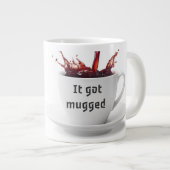 パパジョーク:なぜコーヒーは警察の報告を提出した? ジャンボコーヒーマグカップ (正面右)