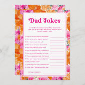 パパジョーク ピンク&フラワーベビーシャワーゲーム 招待状 (正面/裏面)