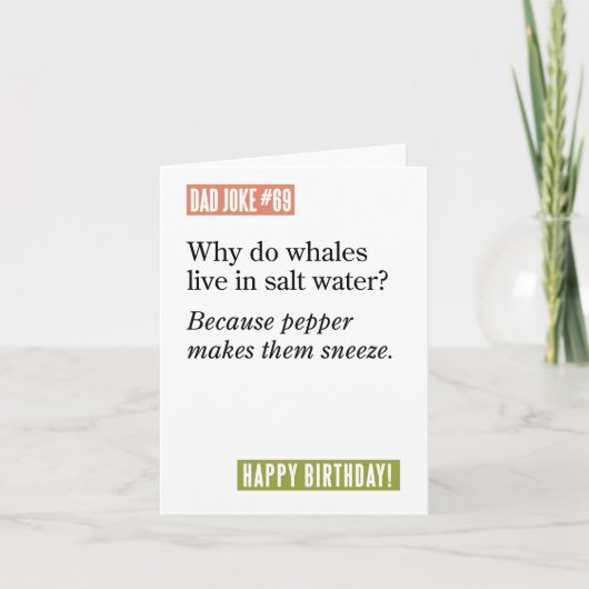 パパジョーク:鯨は塩水に住んでる… カード (正面)
