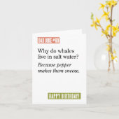 パパジョーク:鯨は塩水に住んでる… カード (黄色い花)