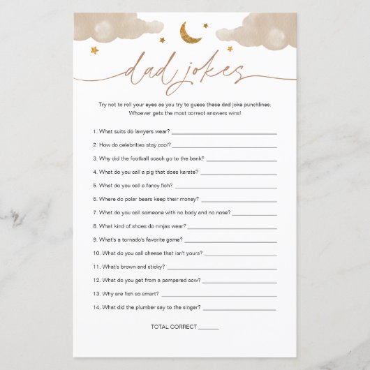 パパジョークtwinkle小さな星の赤ちゃんシャワーゲーム (正面)