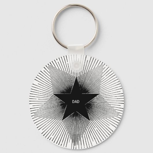 パパスターグルービーヴィンテージレトロな誕生日 キーホルダー (正面)