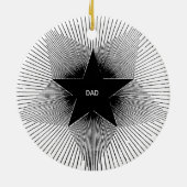 パパスターグルービーヴィンテージレトロな誕生日 セラミックオーナメント (裏面)