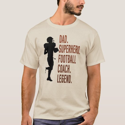 パパスーパーヒーローサッカーコーチレジェンドファーザーズデイ Tシャツ (正面)