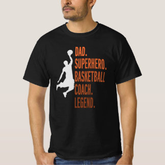 パパスーパーヒーローバスケットボールコーチ伝説父の日 Tシャツ