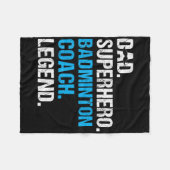 パパスーパーヒーローバドミントンコーチバおもしろいドミントンコーク フリースブランケット (正面(横))