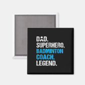パパスーパーヒーローバドミントンコーチバおもしろいドミントンコーク マグネット (正面/裏面)