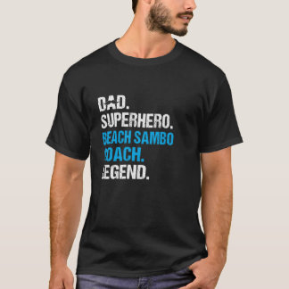 パパスーパーヒーロービーチサンボコーチユーモおもしろいーム Tシャツ