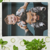 パパスーパーヒーローマンガスピーチバブル父の日 キッチンタオル (折り畳み)