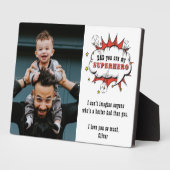 パパスーパーヒーローマンガスピーチバブル父の日 フォトプラーク (側面)