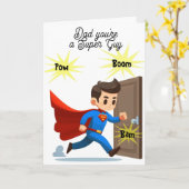 パパスーパーヒーロー挨拶 カード (黄色い花)