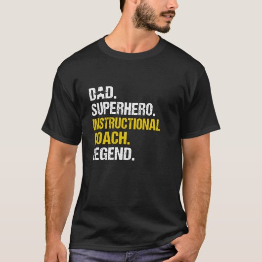 パパスーパーヒーロー教育コーチおもしろい指導 Tシャツ (正面)