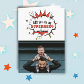 パパスーパーヒーロー漫画のスピーチの父の日 カード