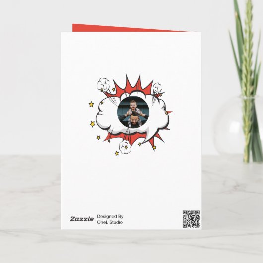 パパスーパーヒーロー漫画のスピーチの父の日 カード