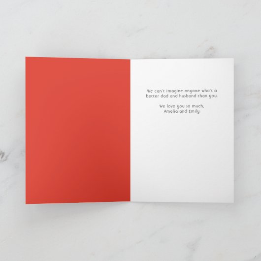 パパスーパーヒーロー漫画のスピーチの父の日 カード (内部)