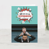 パパスーパーヒーロー漫画のスピーチバブルファーザーズデイCa カード (正面)