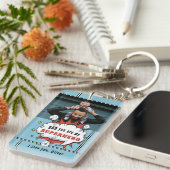 パパスーパーヒーロー漫画の音声バブル写真  キーホルダー (正面右)