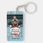 パパスーパーヒーロー漫画の音声バブル写真  キーホルダー (裏面)