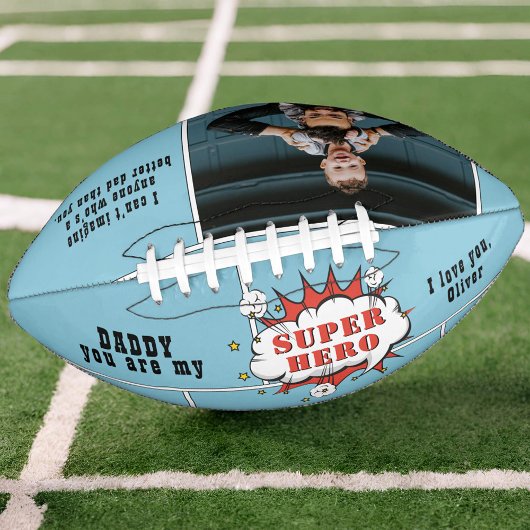 パパスーパーヒーロー漫画スピーチバブル写真 アメリカンフットボール