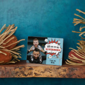 パパスーパーヒーロー漫画スピーチバブル写真 フォトプラーク (側面)